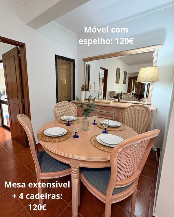 Mesa Extensível e Móvel com espelho