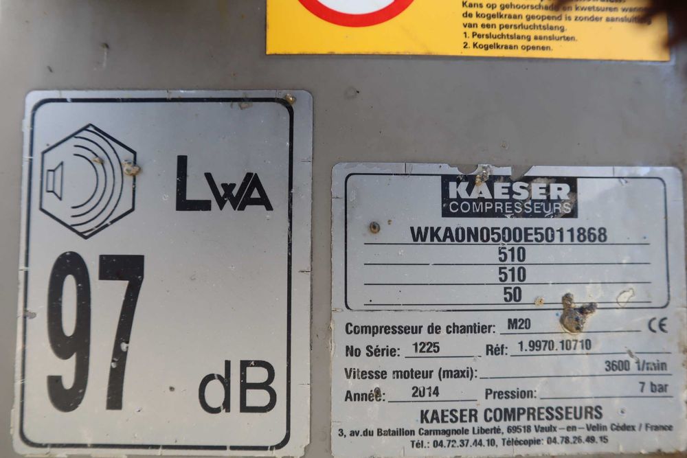 2014 Kaeser M20 Compressor de Ar Rebocável