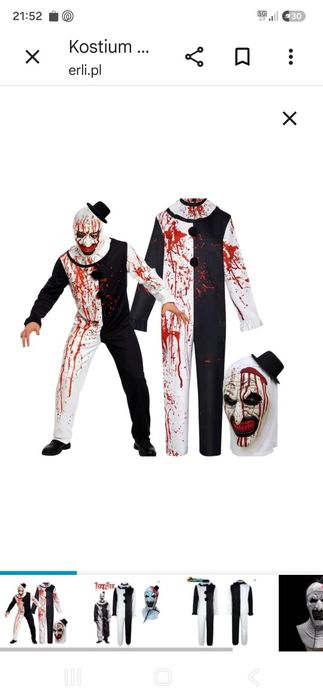Kostium Halloween.Nowy. Klaun.odbiór osobisty