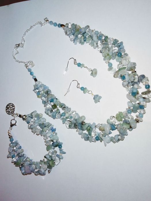 Okazały komplet ładne naturalne Koral Cytryna Kwarc