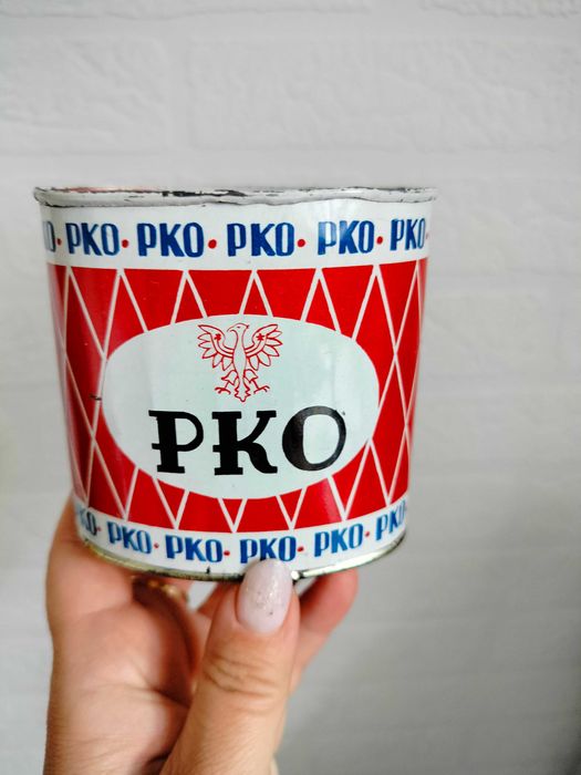 Metalowa puszka skarbonka PKO
