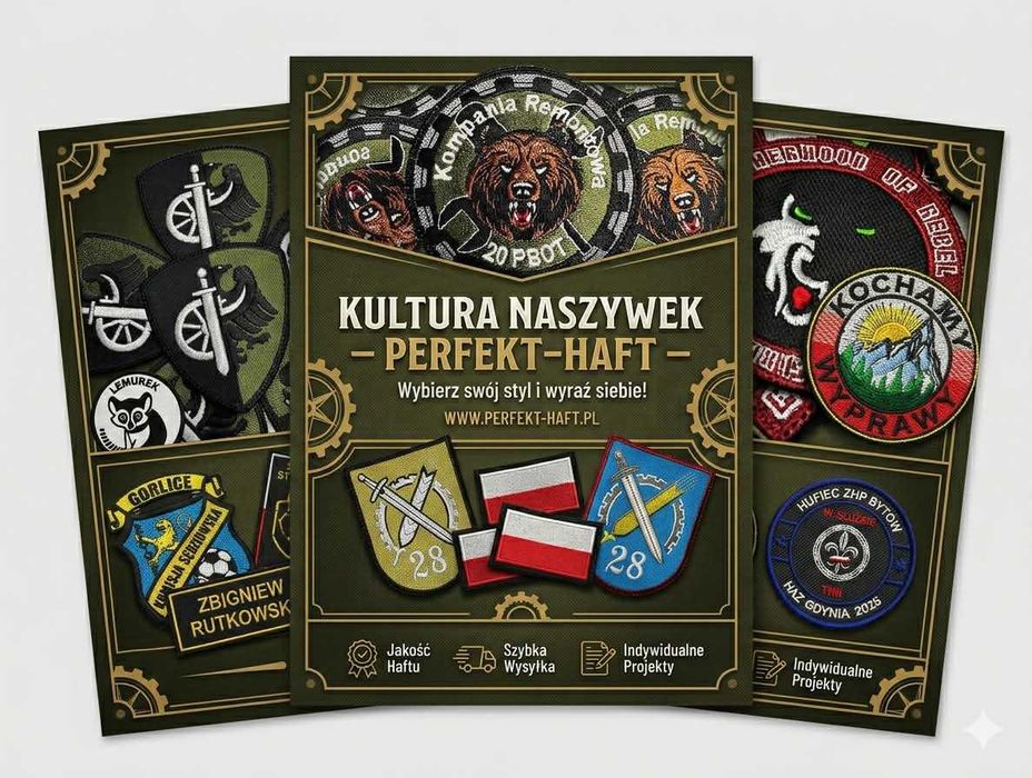 Naszywki,  haft komputerowy, znakowanie odzieży