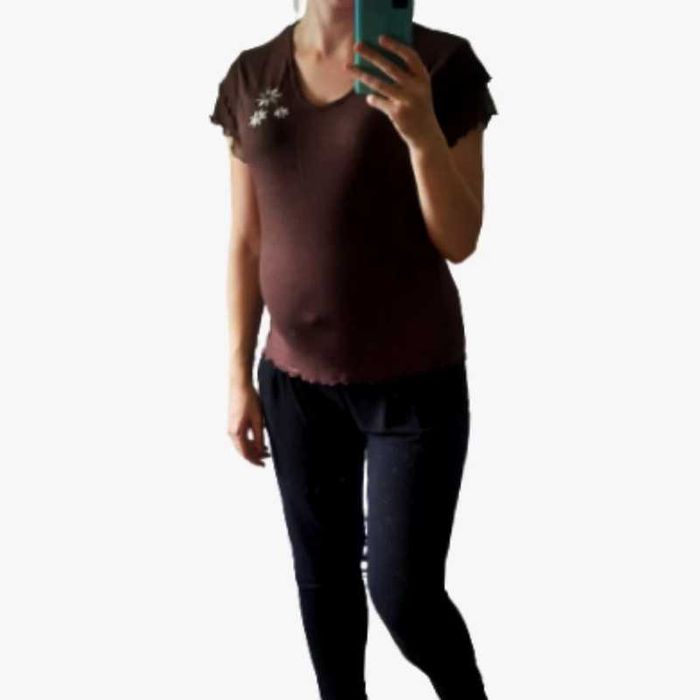Bluzka ciążowa t-shirt roz. S/36 brązowa #794