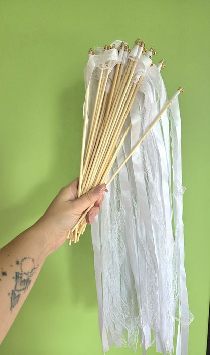 Wstążki ślub białe 26 sztuk