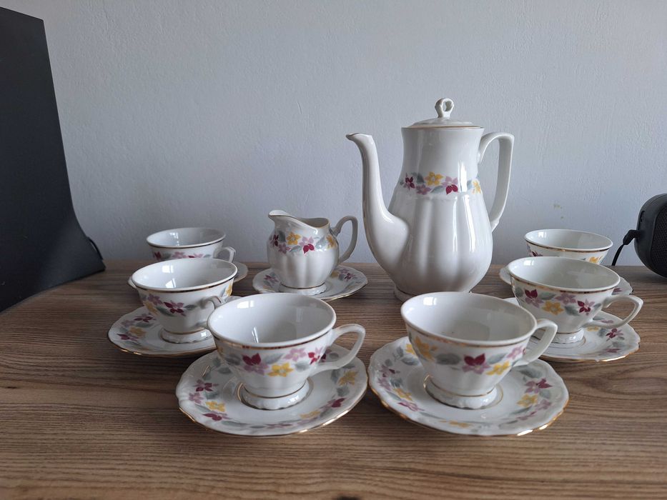 Serwis kawowy zestaw porcelany Bogucice PRL