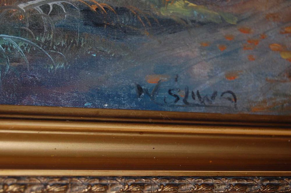 Stary obraz olejny na płótnie. sygnowany. 78 x 56 cm