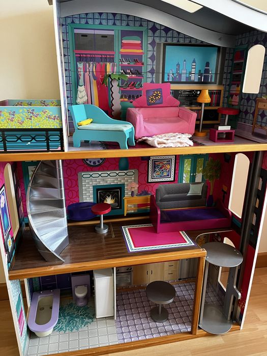 Casa de bonecas XXL 118cm de altura com acessórios