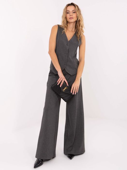 Ciemnoszara elegancka kamizelka w paski S/M – Stylowy Wieszak