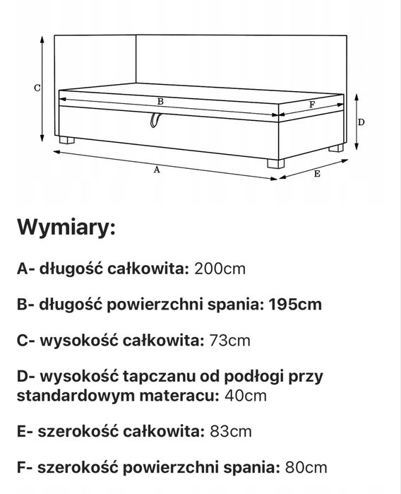 Tapczan tapicerowany Paula z pojemnikiem na pościel