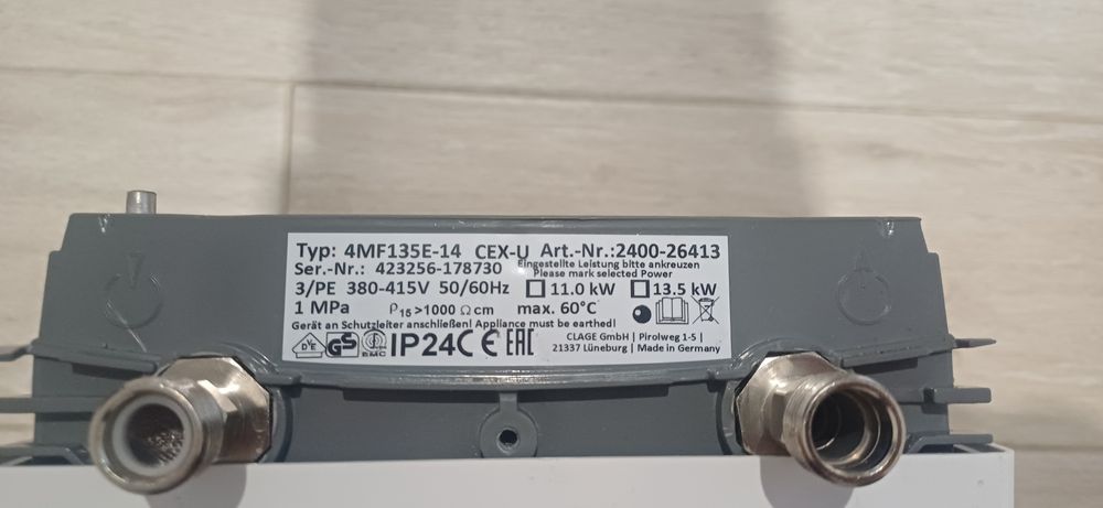 Проточний водонагрівач Clage CEX-U New