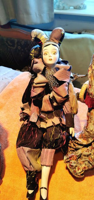 Arlekiny porcelanowe oryginalne weneckie lalki