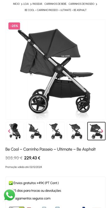 Carrinho de bebé até 22 kg