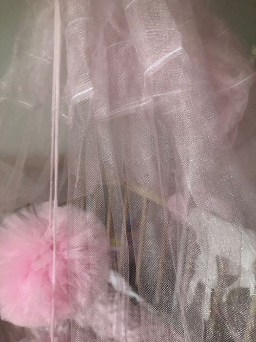 Балдахін на ліжечко рожевий