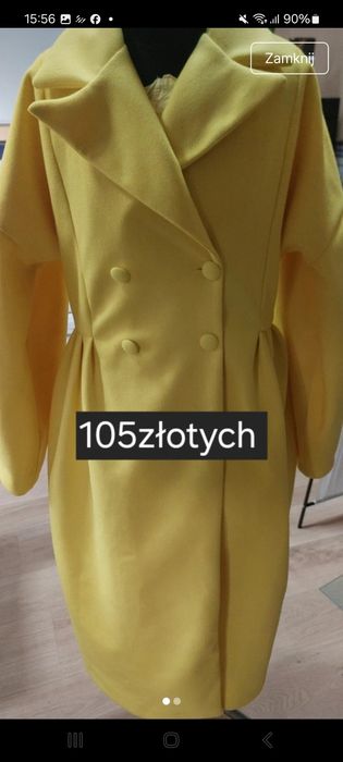 Damski płaszczyk żółty roz l-xl