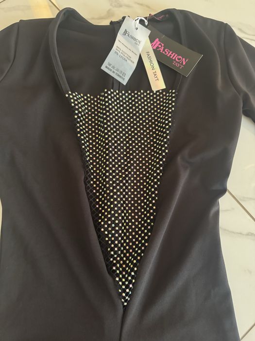 Kombinezon czarny cyrkonie r. M/L NOWY