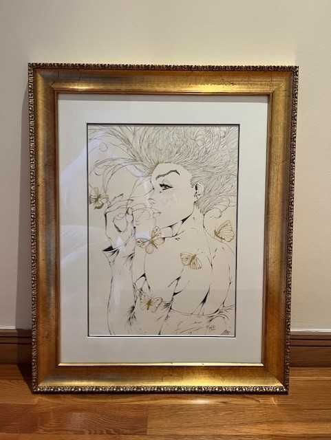 Quadro Mulher de Borboletas