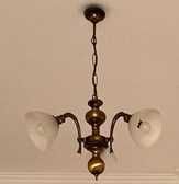 Elegante Candeeiro latao e vidro