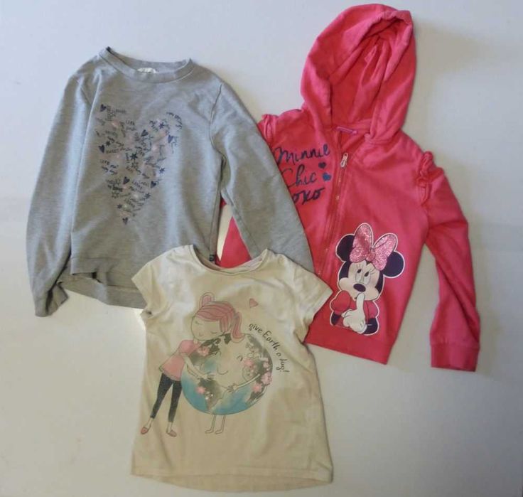 Bluza H&M Coccodrillo 122 128 bluzka rozpinana 2szt Myszka Minnie