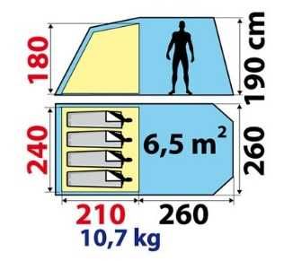 QUECHUA T4.1 Namiot Turystyczny DUŻY Rodzinny 4 osobowy