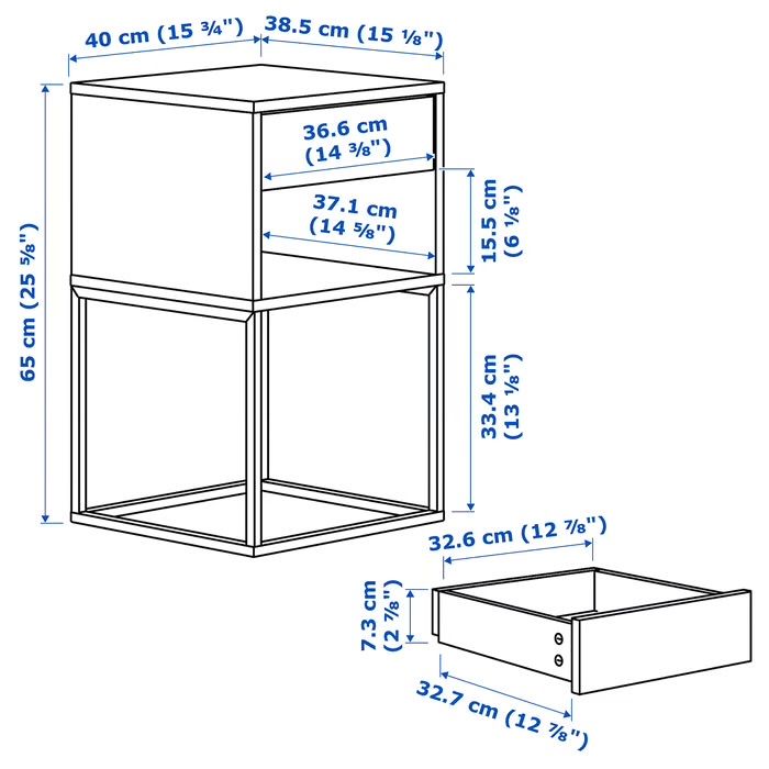 Mesa de cabeceira IKEA. VIKHAMMER