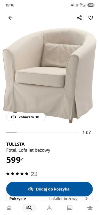 2 białe fotele IKEA