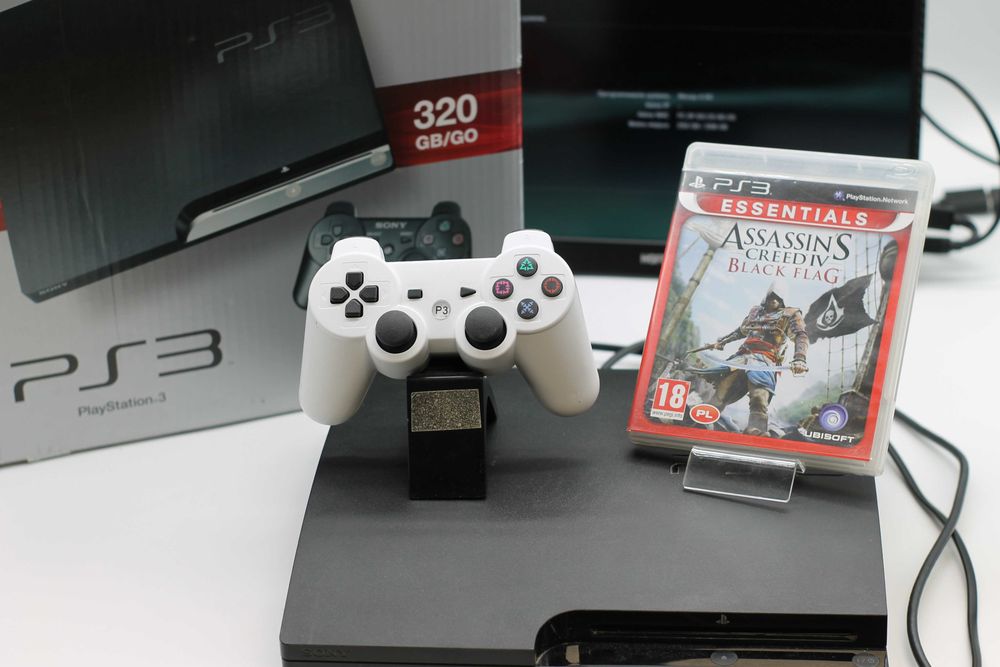Konsola Sony PlayStation 3 Slim 320GB (298GB) BOX + Assassin's Creed IV + Pad