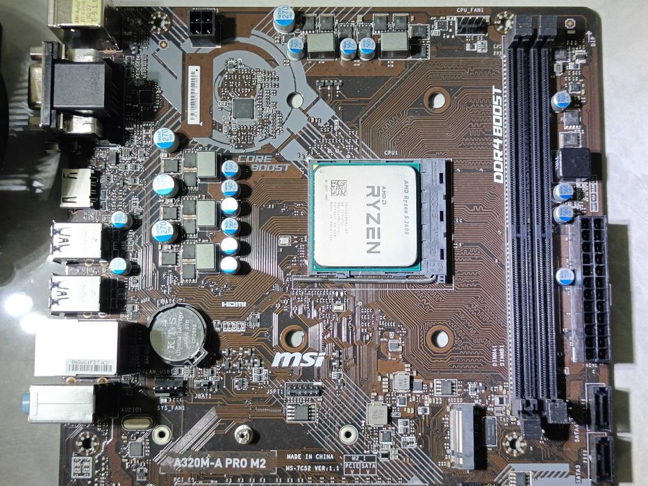 Ігровий комплект AMD MSI A320M-A PRO + RYZEN 5 2600 6 ядер 3.9Gz sAM4