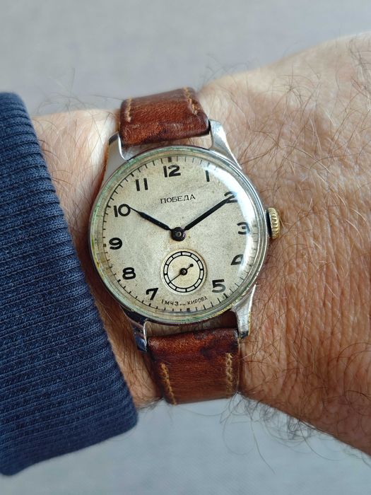 NAJSTARSZA rok 1950 POBEDA od Kirowa, mechaniczny zegarek nakręcany