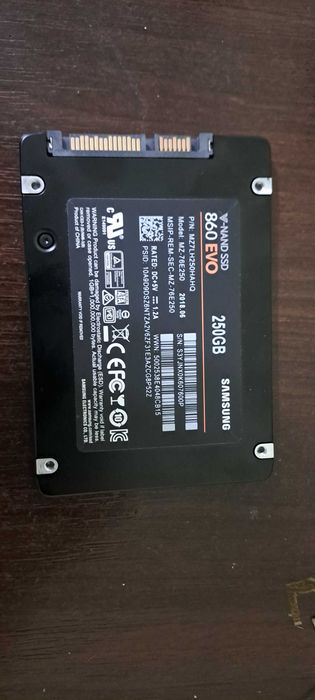 Ssd 250gb 2,5" samsung evo 860