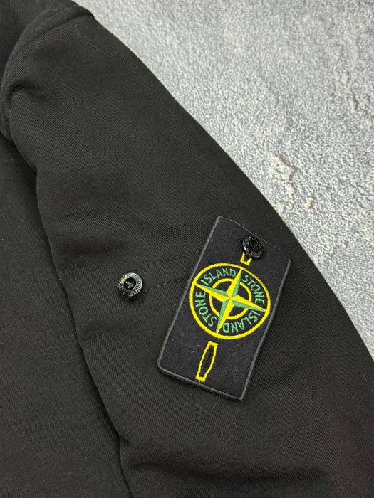 Зіп‑світшот Stone Island чорний 1/3‑зіп кофта світшот стон айленд унісекс чоловічий жіночий преміум 1/4 світшот стильний стоник стрітстайл