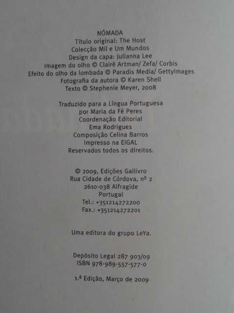 Nómada de Stephenie Meyer - 1ª Edição