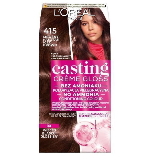 L'Oreal Paris Casting Creme Gloss farba do włosów 415 Mroźny Kasztan