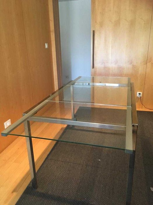 Mesa extensível  transparente cromada64550649671682122