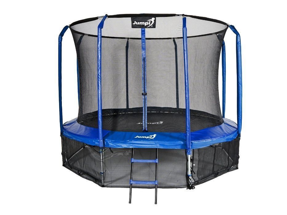Trampolina Ogrodowa 374cm 12FT Niebieska Maxy Comfort Z Wewnętrzną Sia