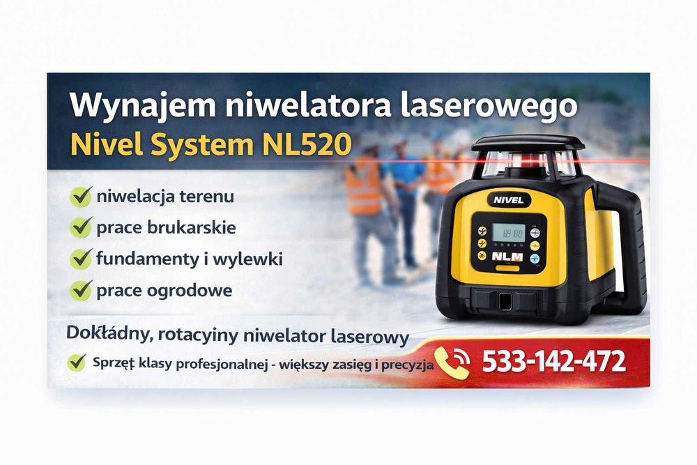 Wynajem niwelatora laserowego – Nivel System NL520