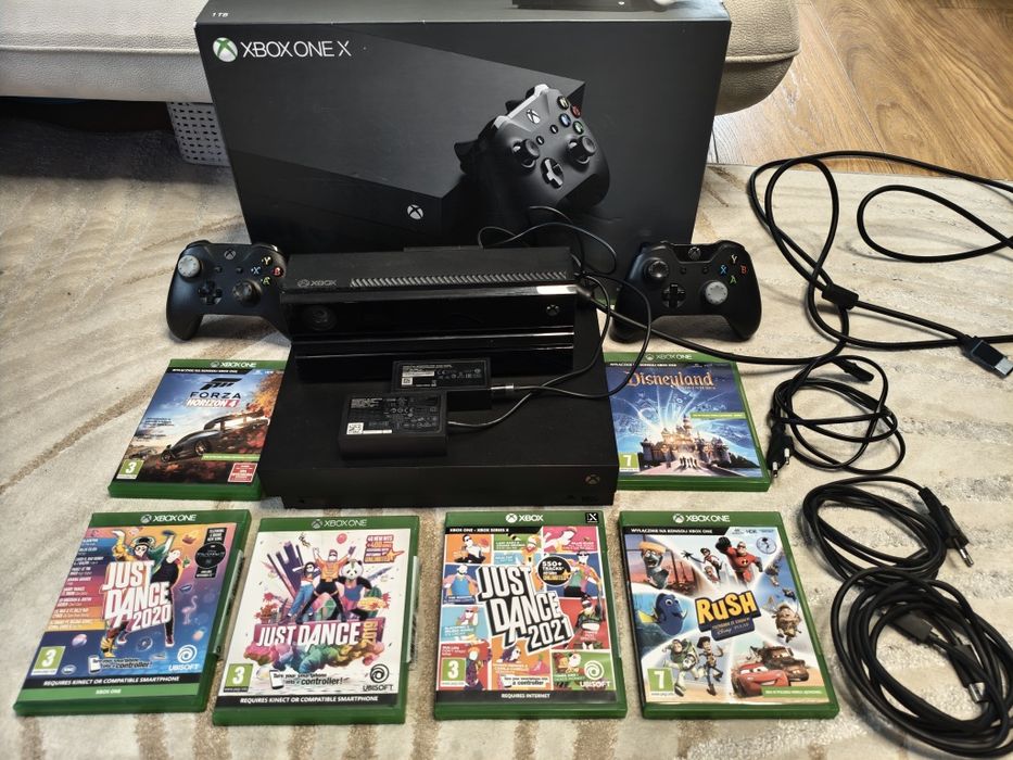 Wielki Zestaw Xbox One X 1TB | 2 Pady | BOX | KINECT v2 + Adapter + 6 Gier