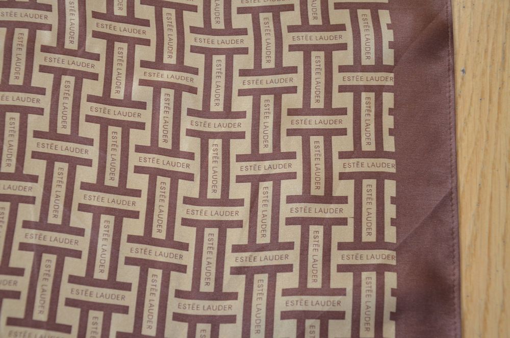 brązowa chusta /apaszka estee lauder 100% silk jedwab