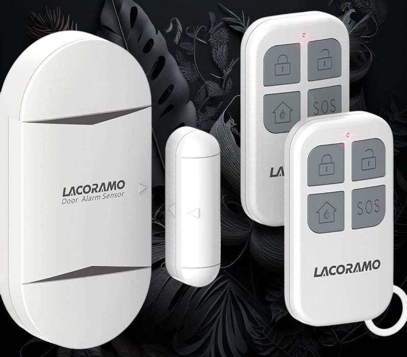 Alarm drzwi okno LACORAMO , bezprzewodowy, antywłamaniowy, 2 piloty