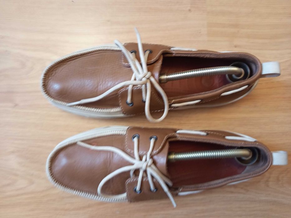 Мужские кожаные летние мокасины crocs 43 p.