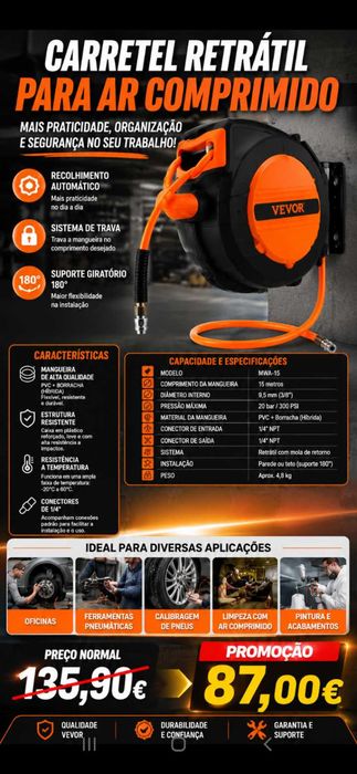 Mangueira Retrátil 135€. Oportunidade