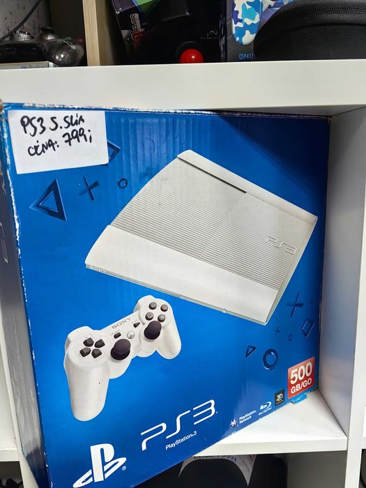 PS3 Super Slim 500GB BIAŁA Unikat SklepRetroWWA 2xPad ORYGINAŁ ODBIERZ