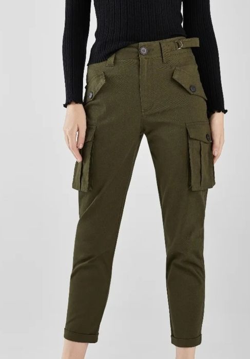 Spodnie cargo bojówki khaki Bershka 34