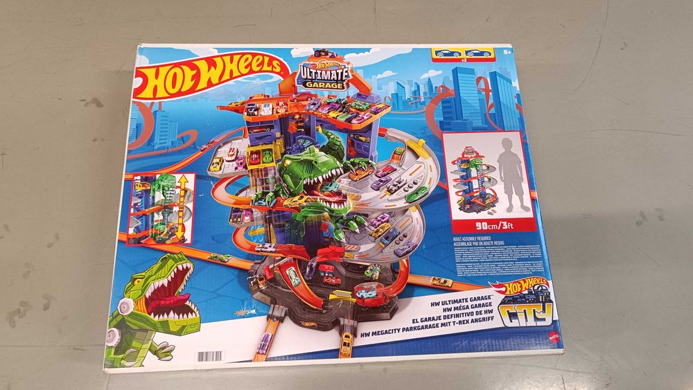 Kurier 0PLN,Nowy Hot Wheels City GJL14 Mega Garaż Atak Dinozaura T-Rex