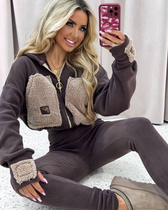 Костюм жіночий флісовий з хутром Тедді