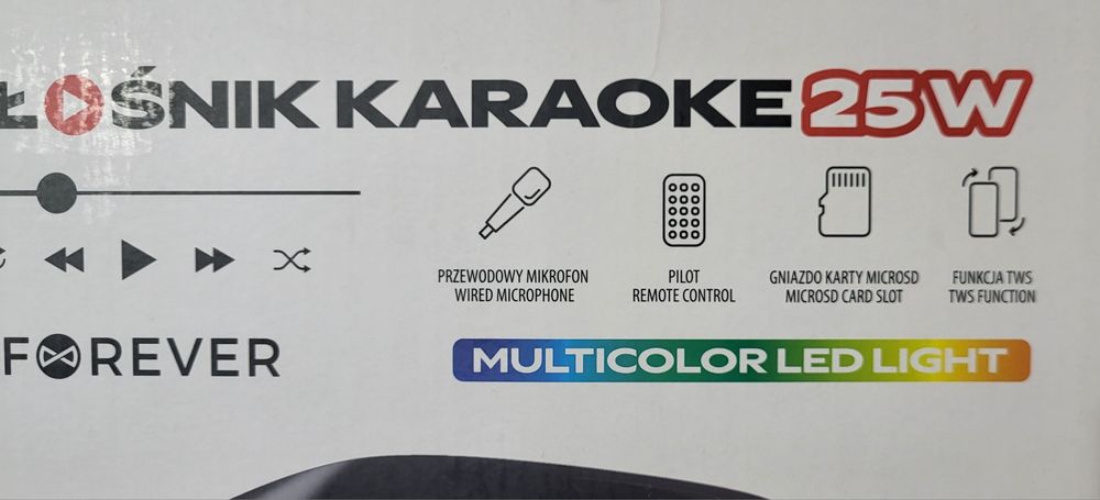 Nowy duży Głośnik przenośny LED Bluetooth 25W Mikrofon Karaoke