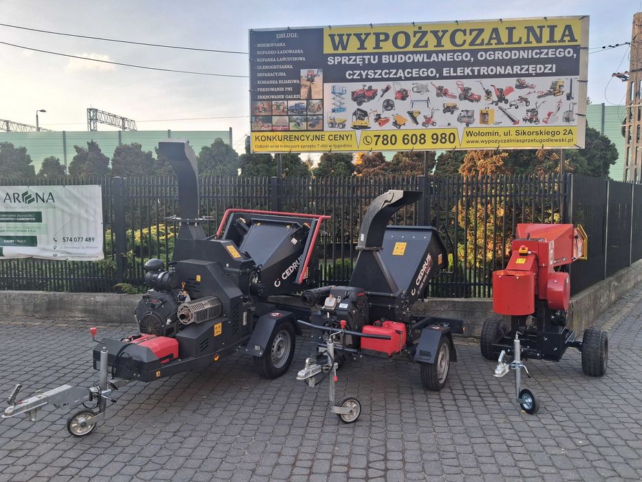 Największa Wypożyczalnia w Okolicy! Wynajem! Rębaków Rozdrabniaczy Spalinowych i Walcowych 15KM 30KM 40KM pod Hak  Frezarki Pni .Oferujemy Transport