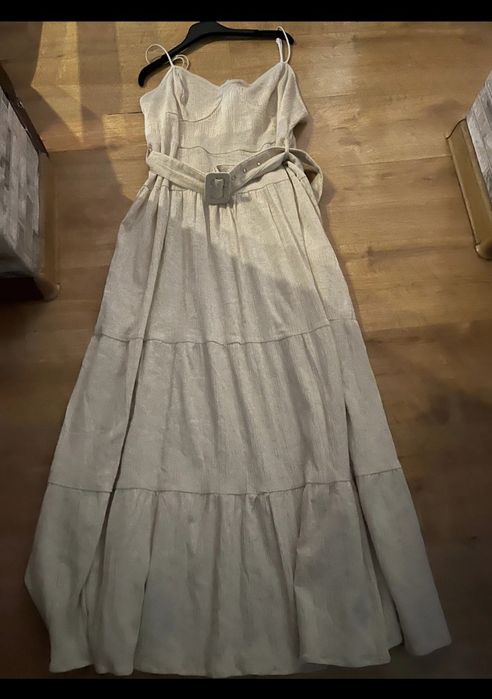 Asos Sukienka len z bawełną