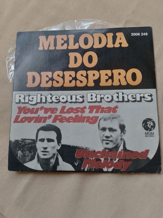 Disco 45 rpm Melodia do desespero dos Righteous Brothers