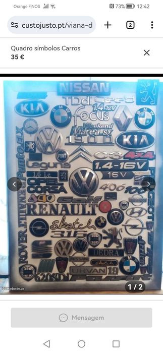 Quadro símbolos automóveis