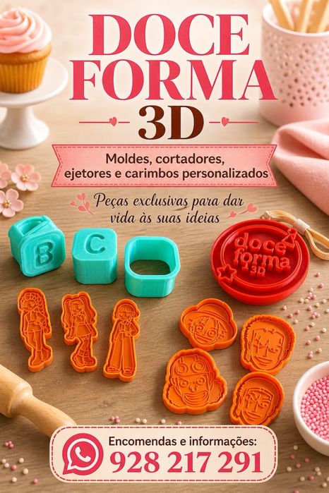 Moldes Personalizados em Impressão 3D para Confeitaria e Pastelaria